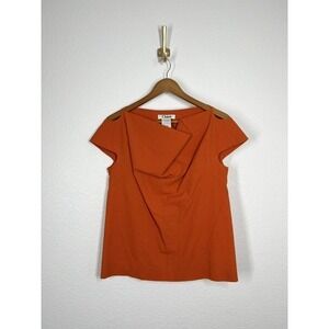 Chloe Orange Floral Cotton Top